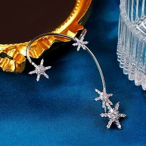 Snowflake Ear Climber Earring, Snowflake Ear Cuff Wrap Crawler